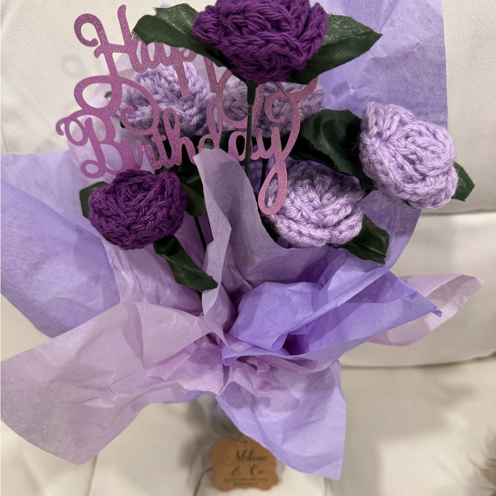 Purple and Lavender Faux Floral Bouquet